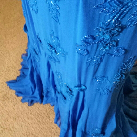 Beaded Off-the-Shoulder Long Prom Dress with Slit Y5580 main image 1
